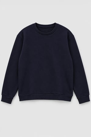 Markapia Man Erkek Bisiklet Yaka İçi Polarlı Düz Lacivert Sweatshirt