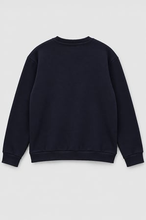Markapia Man Erkek Bisiklet Yaka İçi Polarlı Düz Lacivert Sweatshirt