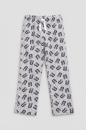 Markapia Woman Kadın Panda Desenli Gri Polar Pijama Altı