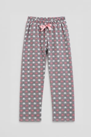 Markapia Woman Kadın Kalp Desenli Gri Polar Pijama Altı