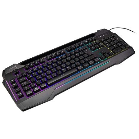 Turbox Giantpeak USB Kablolu Rgb Makro Gaming Klavye Standart Q Sese Duyarlı RGB Işıklı Macrolu Telefon Tutacaklı