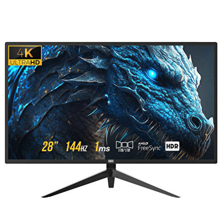 Dragos Edgeless GP-F28UHD 1ms 4K 60Hz + 2K 144Hz Hdmi Dp 3840*2160 28 HDR/FREESYNC/LOWBLUE/ANTI-FLICKER/MPRT II 4K RGB GAMING MONİTÖR