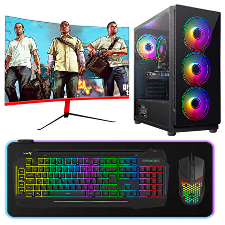 Turbox Tx3976 i7 4770 16GB Ram 512GB NVMe 4GB GTX750Ti GDDR5 27 Curved RGB Sistem Oyun Bilgisayarı