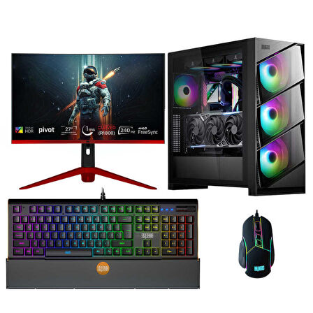 Dragos DRx6112 Ryzen 7 5700X 32GB Ram 1TB M.2 NVMe SSD 8GB RTX4060 Ekran Kartı 27 İnç 240Hz Curved Monitör Oyuncu Bilgisayarı