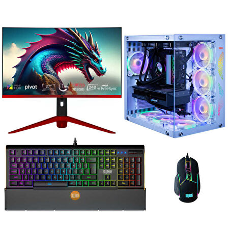 Dragos DRx6142 Ryzen 7 5700X 32GB 1TB M.2 NVMe SSD 8GB RTX4060 27 İnç 240Hz Curved Oyuncu Bilgisayarı