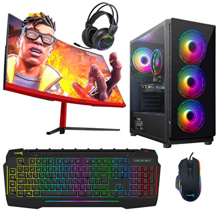Turbox Tx4600 i7 4770 16GB Ram 2TB SSD 4GB GTX 1050 Ti 27 Curved Oyuncu Masaüstü Bilgisayarı