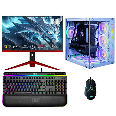 Dragos DRx6166 i7 13700F 32GB 1TB M.2 NVMe SSD 8GB RTX4060 27 İnç 240Hz Curved Oyuncu Bilgisayarı