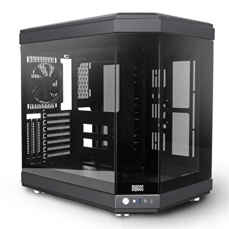 Dragos North 1x Fan USB 3.0 + Type C ATX Mid Tower  Panoramik Temperli Cam Gaming Bilgisayar Kasası Siyah