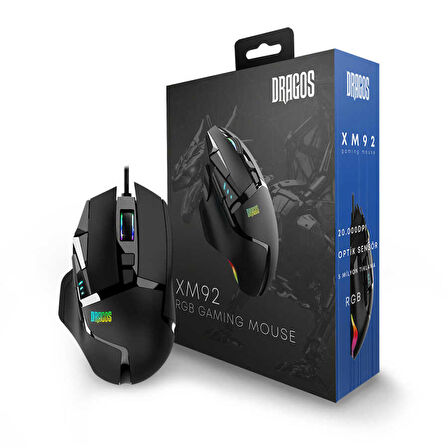 Dragos XM92 20000 DPI Kablolu Siyah RGB Oyuncu Mouse