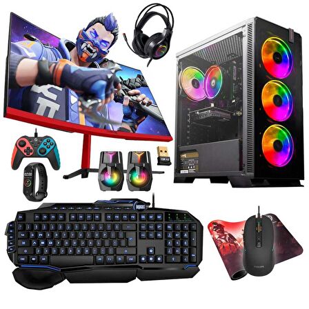 Turbox Tx4787 i5 10400F 16GB Ram 1TB SSD 4GB RX550 GDDR5 23.6 Curved Oyuncu Masaüstü Bilgisayarı