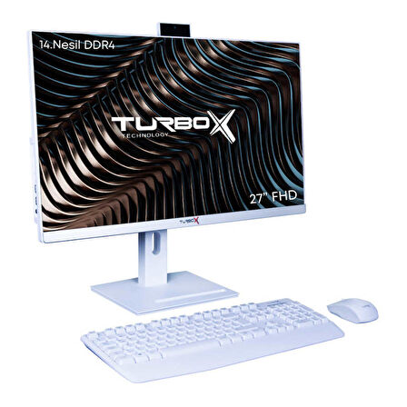 Turbox TAx1147 Intel Core i5 14400 16GB DDR4 Ram 1TB M.2 NVMe SSD 27 inç FHD Webcam All in One PC