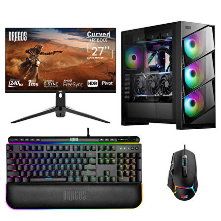 Dragos DRx6739 i5 14400F 16GB DDR5 1TB M.2 NVMe 8GB RTX4060 27 İnç 240Hz Curved Oyuncu Bilgisayarı