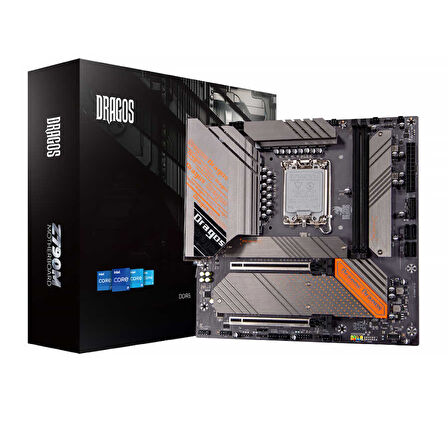 Dragos Dragmode Z790M Wifi Sata,M2 Ddr5 8000MHz(OC) Usb 3.2 Type-C Type-E Dp Hdmi Ses 2.5GbE Lan 1700P mATX Anakart