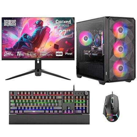 Dragos DRx6945 i7 12700K 16GB Ram 1TB NVMe 8GB RTX4060 27 İnç 240Hz Curved Oyuncu Bilgisayarı
