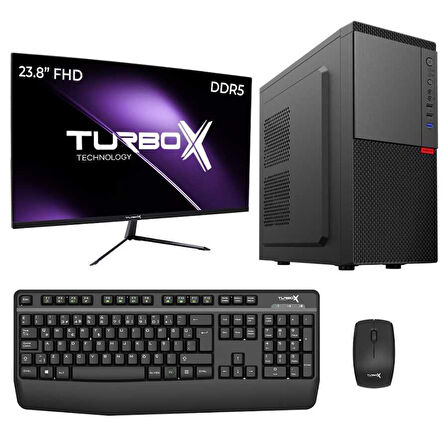 Turbox Tx5571 i5 12400 8GB DDR5 Ram 512GB M.2 NVMe SSD 23.8 inç FHD Masaüstü Ofis Hazır Sistem