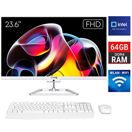 Turbox TAxPro12 i5 12450H 64GB DDR4 Ram 2TB SSD 23.6 inç FHD Bluetooth Webcam WiFi All in One PC