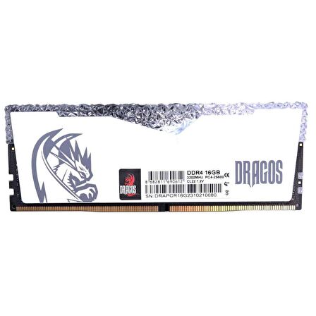 Dragos Sirius Vega M 16GB 3200MHz  CL22 1.2V DDR4 Beyaz Soğutuculu RGB Bellek