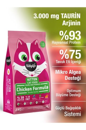Kitty Life Süper Premum Kitten Tavuklu Yavru Kedi Maması 2 Kg
