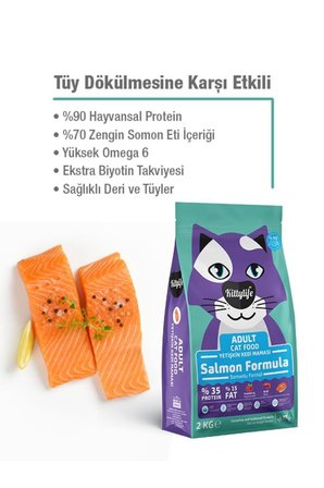 Kitty Life Süper Premum Somonlu Kedi Maması 2 Kg