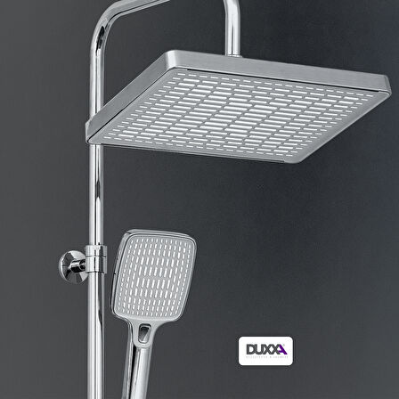 DUXXA Atlas Termostatik Bataryalı Rain Duş Seti Krom DTB.114 3 Yıl Garanti
