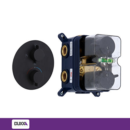 Duxxa Pera Oval Termostatik Ankastre Duş Seti Siyah D.054.MS