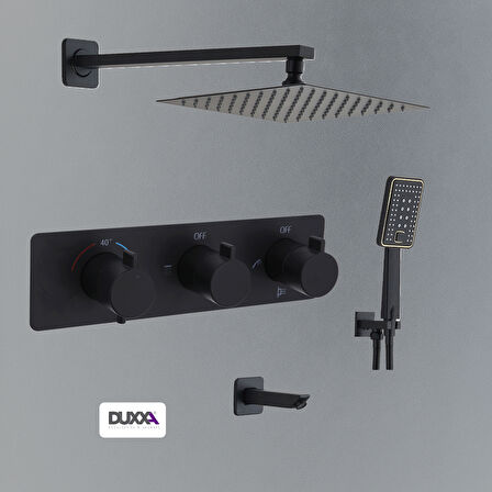 Duxxa Milano Termostatik Ankastre Duş Seti Mat Siyah D.056.MS