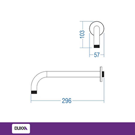Ankastre Duş Borusu Duvardan 30cm SS304 Kalite Paslanmaz Çelik Çap 20mm Kalınlık 1.2mm 3 Yıl Garanti