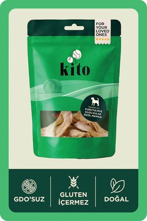 Kito Kurutulmuş Kuzu Kulak Çiğnemelik Köpek Ödül Maması Glutensiz, Organik 100 Gr