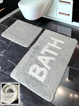 Jarama Açık Gri 2li Banyo Paspası (60x100 50x60 cm)