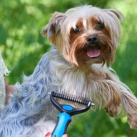 BUFFER® Plastik Saplı Metal Kedi Köpek Bakım Kıtık Tüy Topak Açıcı Tarak