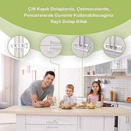 BUFFER® Bebek Çocuk Çekmece ve Dolap Koruma Raylı Güvenlik Sistemi Emniyet Kilidi 