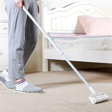 BUFFER® Teleskopik Saplı 24 Cm Yapışkanlı Tüy Rulosu Uzayabilen Hav Tüy Toz Toplayıcı Rulo 2 Yedekli