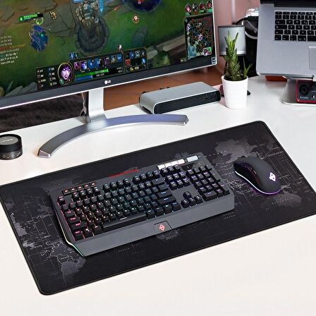 BUFFER® 70x30 Mouse Pad Gaming Oyuncu Gamer Kaymaz Taban Büyük Boy Ofis Tipi Fare Altlığı 