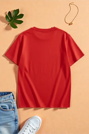 Unisex Kalp Baskılı Tasarım Tshirt