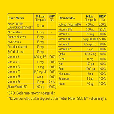 Nutrefor Multi Fruit Energy 30 Kapsül