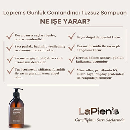 Tüm Saç Tipleri Için Tuzsuz Bakım Şampuanı, Dengeleyici, Arındırıcı,canlandırıcı, Nemlendirici 500ml