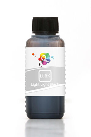 QC Epson Stylus Photo R2400 Uyumlu Yazıcı Mürekkebi 100ml LLBK Light Light Black A.Açık Siyah Pigment