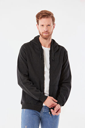Kanguru Cepli Fermuarlı Sweatshirt