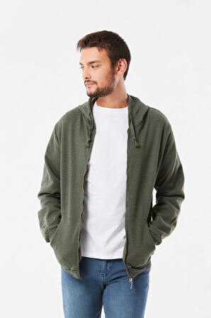 Kanguru Cepli Fermuarlı Sweatshirt