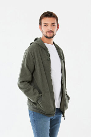 Kanguru Cepli Fermuarlı Sweatshirt