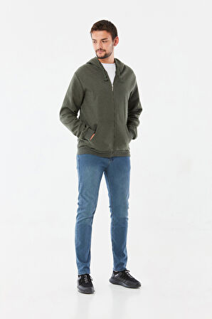 Kanguru Cepli Fermuarlı Sweatshirt