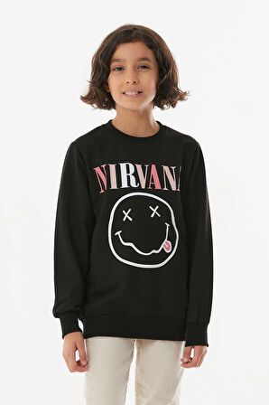 Nirvana Baskılı Kız Çocuk Sweatshirt