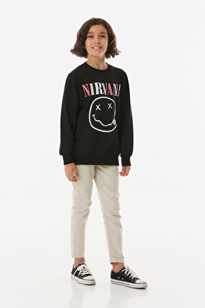 Nirvana Baskılı Kız Çocuk Sweatshirt