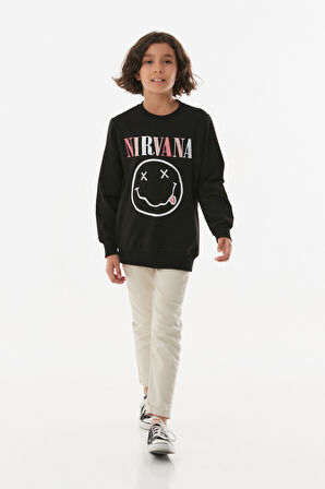 Nirvana Baskılı Kız Çocuk Sweatshirt