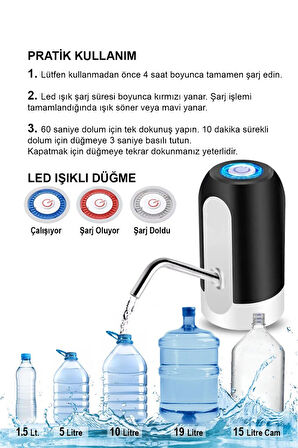 Kapris Usb Sarjlı Otomatik Damacana Su Pompası 9041