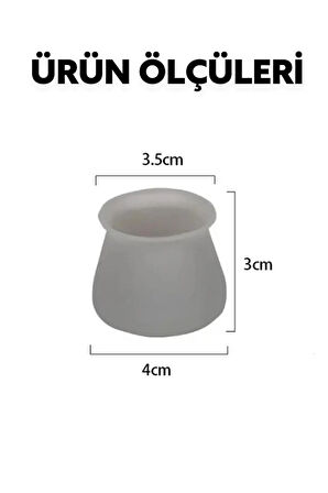 8’li Silikon Masa Sandalye Ayak Koruyucu - Parke & Seramik Çizilmez, Kaymaz Koruma Aparatı