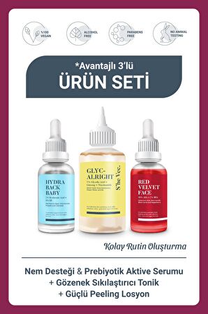 Cilt Yenileme, Gözenek Sıkılaştırma ve Siyah Nokta Önlemeye Yardımcı Nemlendirici Cilt Bakım Seti SET-107 