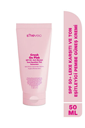 Crush On Pink - SPF 50+ Leke Karşıtı ve Ton Eşitleyici Pembe Güneş Kremi