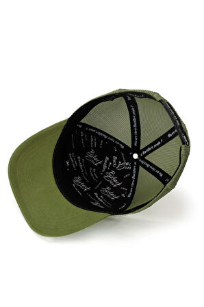  Kids Mağara Adamı Logolu Yeşil Çocuk Trucker Şapka