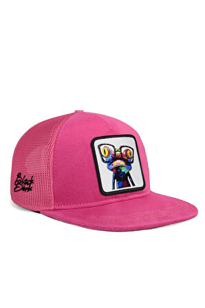  Hip Hop Kids Bukalemun Logolu Pembe Çocuk Trucker Şapka